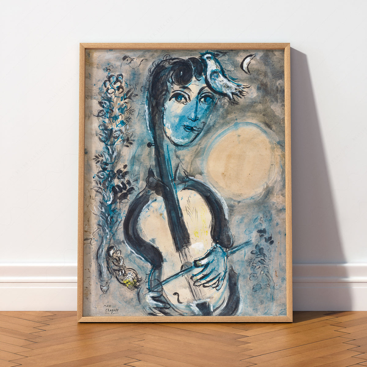 Marc Chagall The Cellist Art Print — artwork preview 2