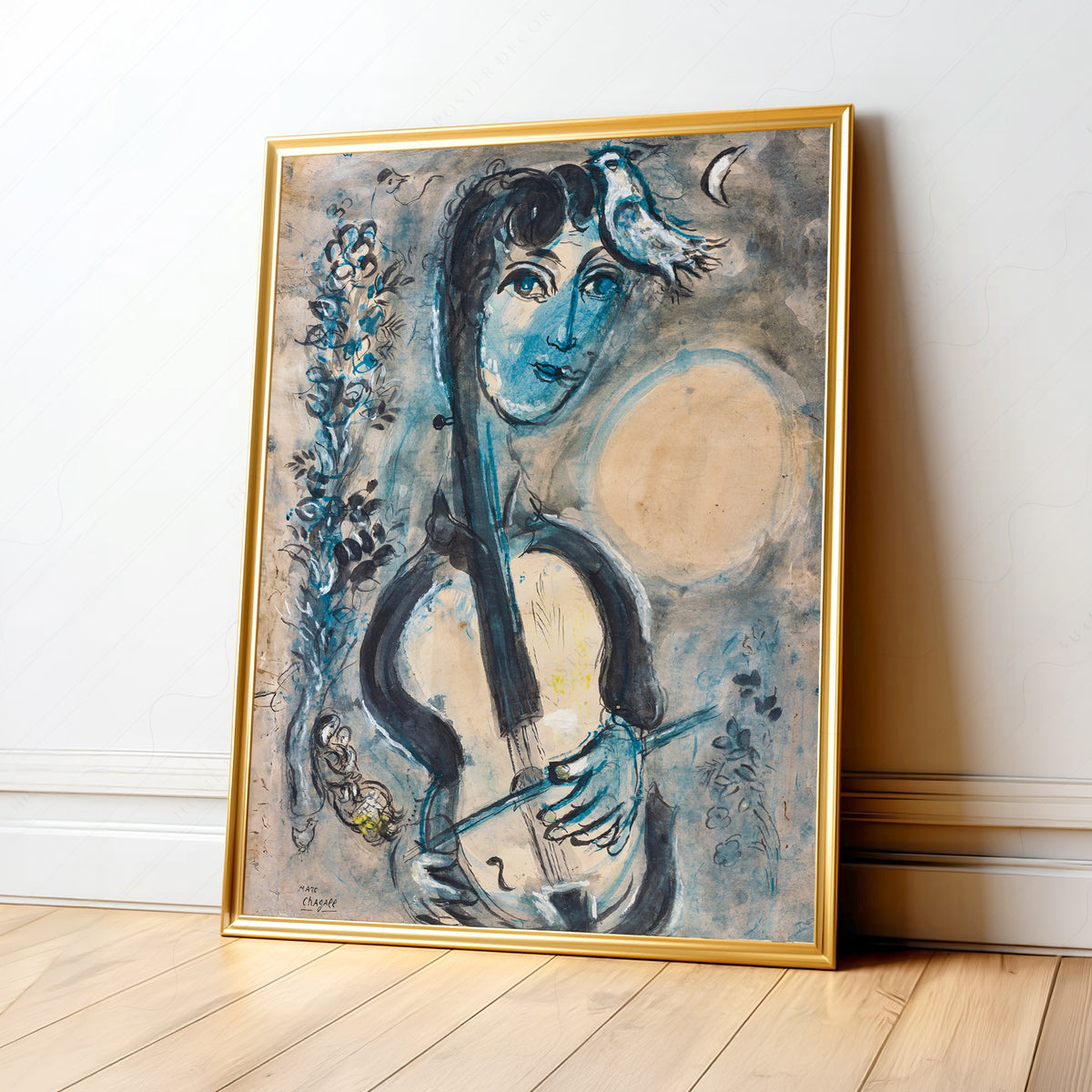 Marc Chagall The Cellist Art Print — artwork preview 1