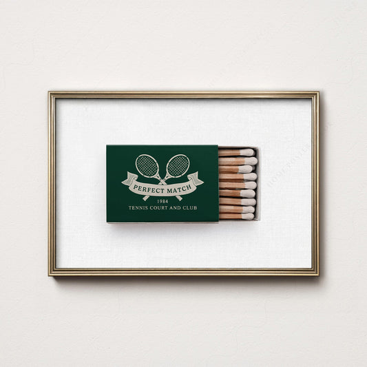 Vintage Tennis Club Matchbox Print – Preppy Sporting Wall Art Poster — artwork preview 7
