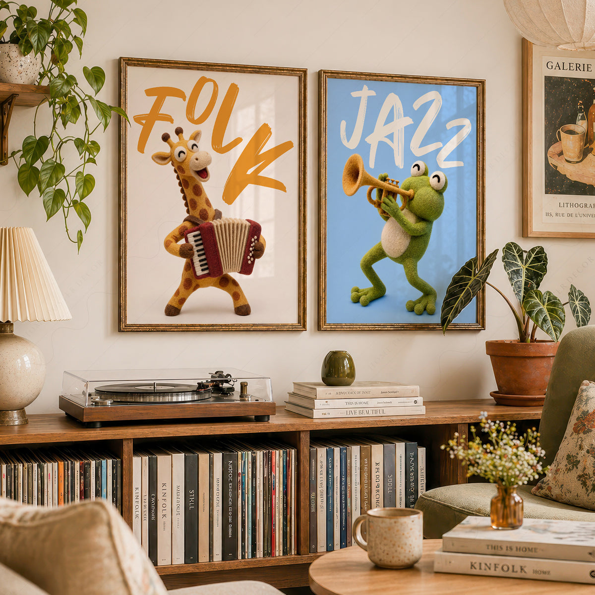 Folk and Jazz Musical Animal Print Set of 2 – 71-04 — artwork preview 23
