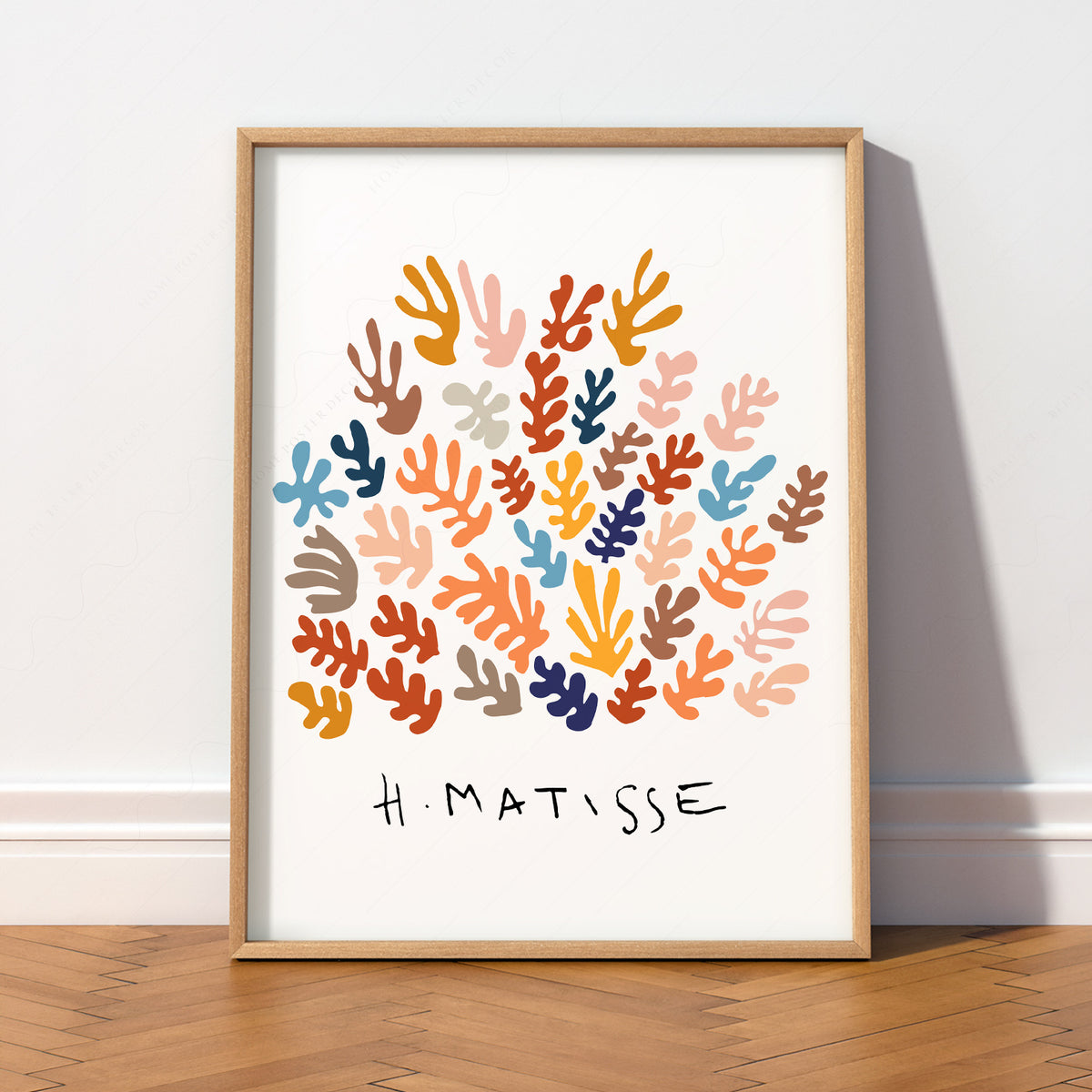 Henri Matisse Warm Multicolour Leaf Pattern Art Print — artwork preview 2