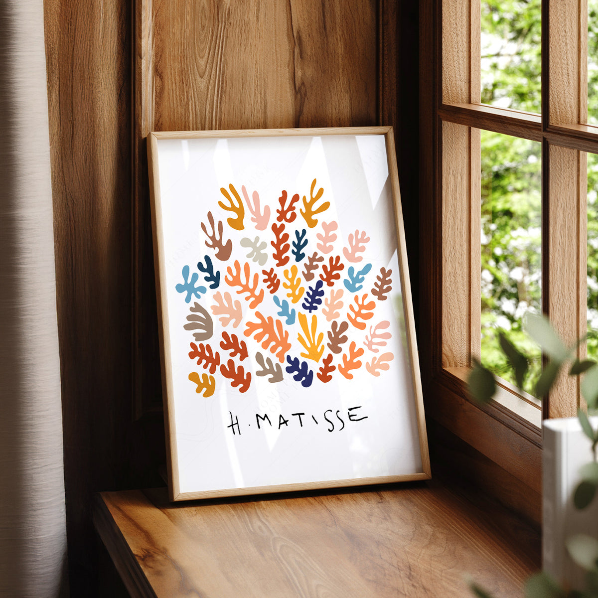 Henri Matisse Warm Multicolour Leaf Pattern Art Print — artwork preview 7