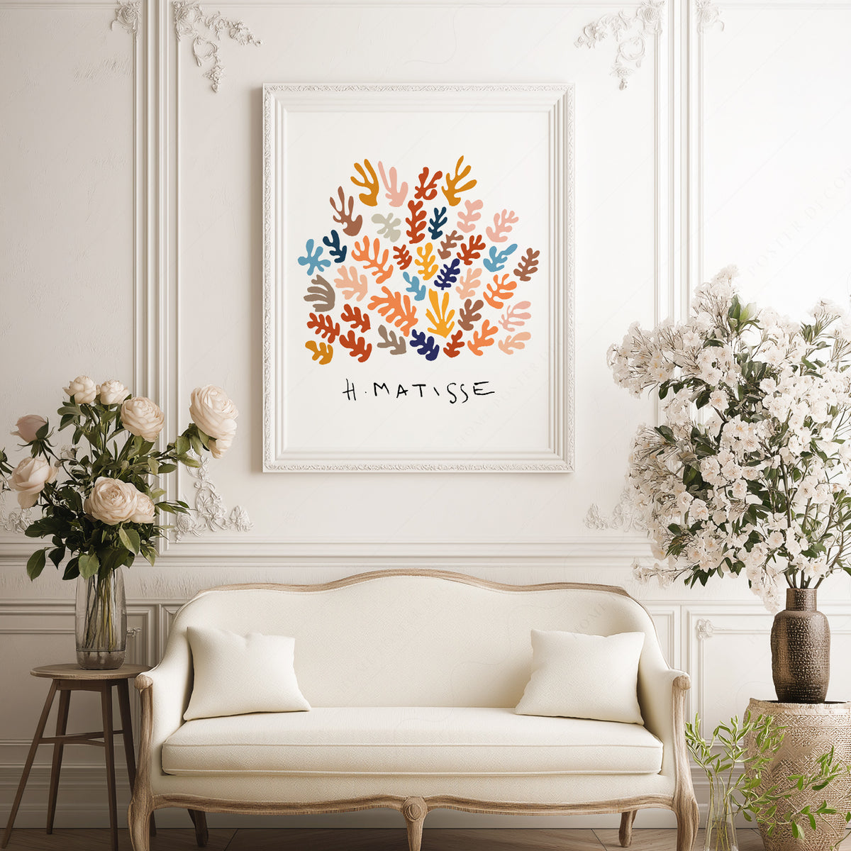Henri Matisse Warm Multicolour Leaf Pattern Art Print — artwork preview 17