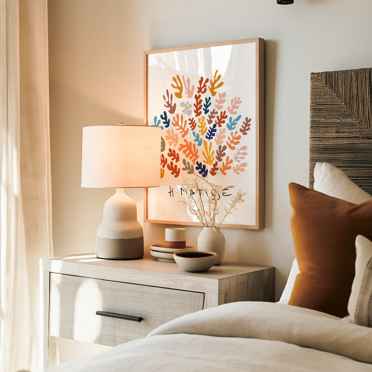 Henri Matisse Warm Multicolour Leaf Pattern Art Print — artwork preview 19