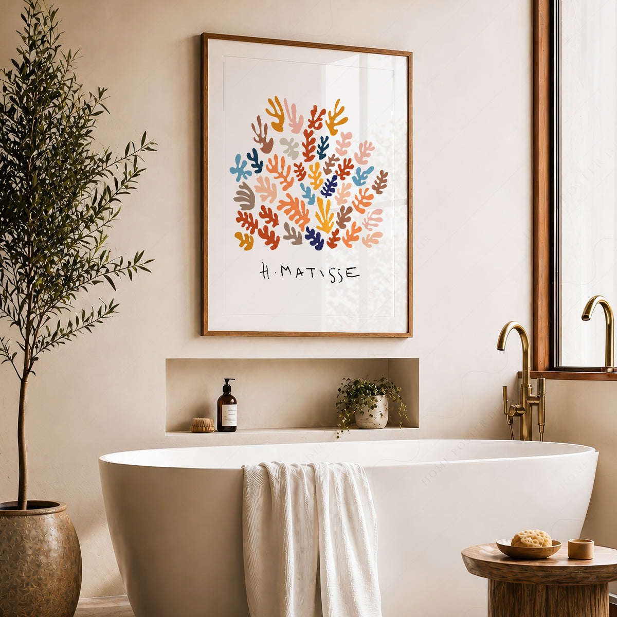 Henri Matisse Warm Multicolour Leaf Pattern Art Print — artwork preview 22