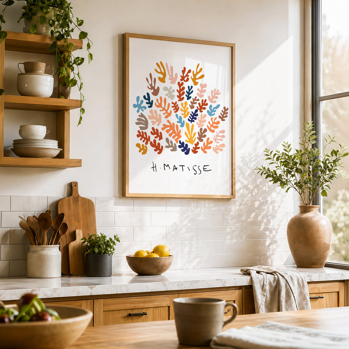 Henri Matisse Warm Multicolour Leaf Pattern Art Print — artwork preview 23