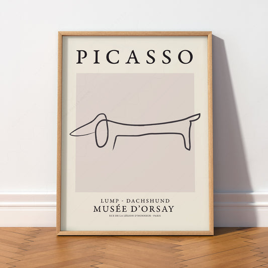 Pablo Picasso Lump Dachshund Line Drawing Print – Minimalist Wall Art — artwork preview 2