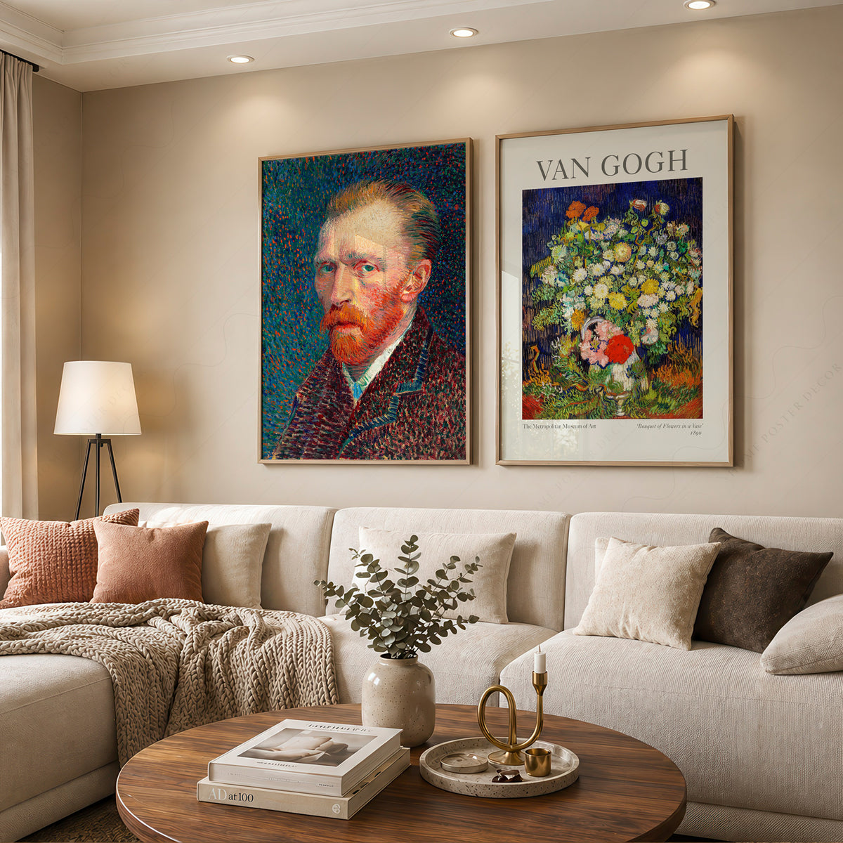 Van Gogh Print Set of 2 – Self-Portrait & Bouquet of Flowers Wall Art — artwork preview 12