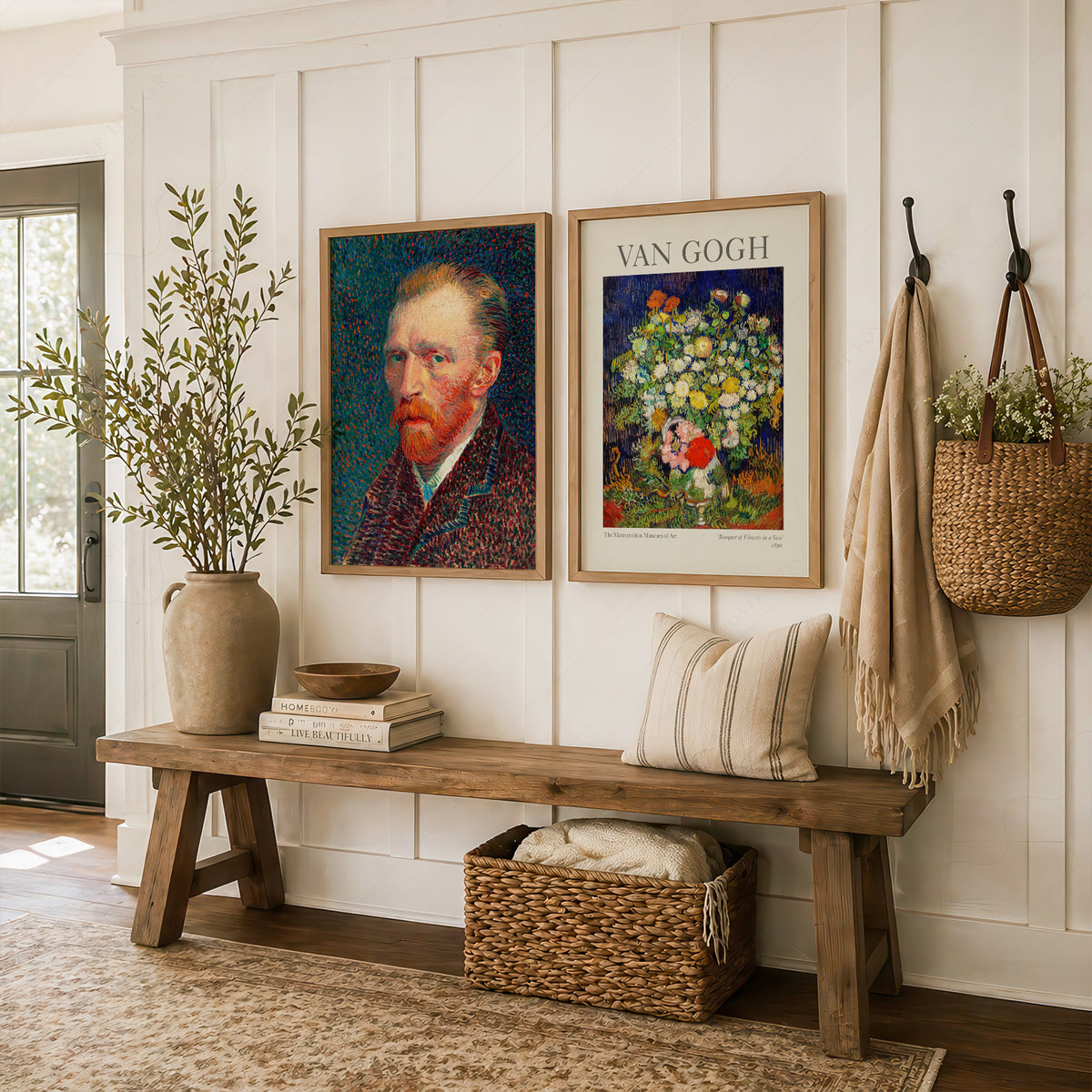 Van Gogh Print Set of 2 – Self-Portrait & Bouquet of Flowers Wall Art — artwork preview 16