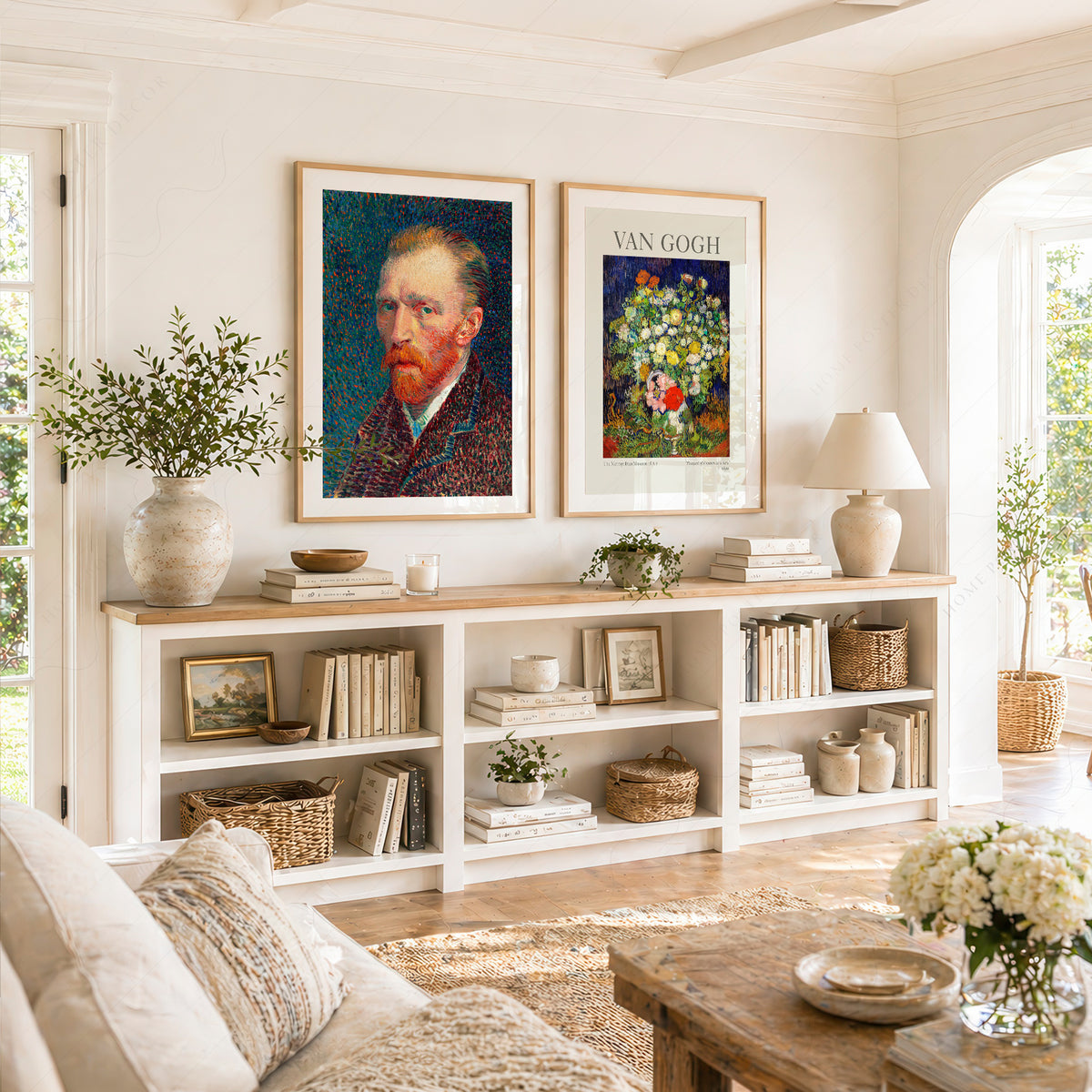 Van Gogh Print Set of 2 – Self-Portrait & Bouquet of Flowers Wall Art — artwork preview 17