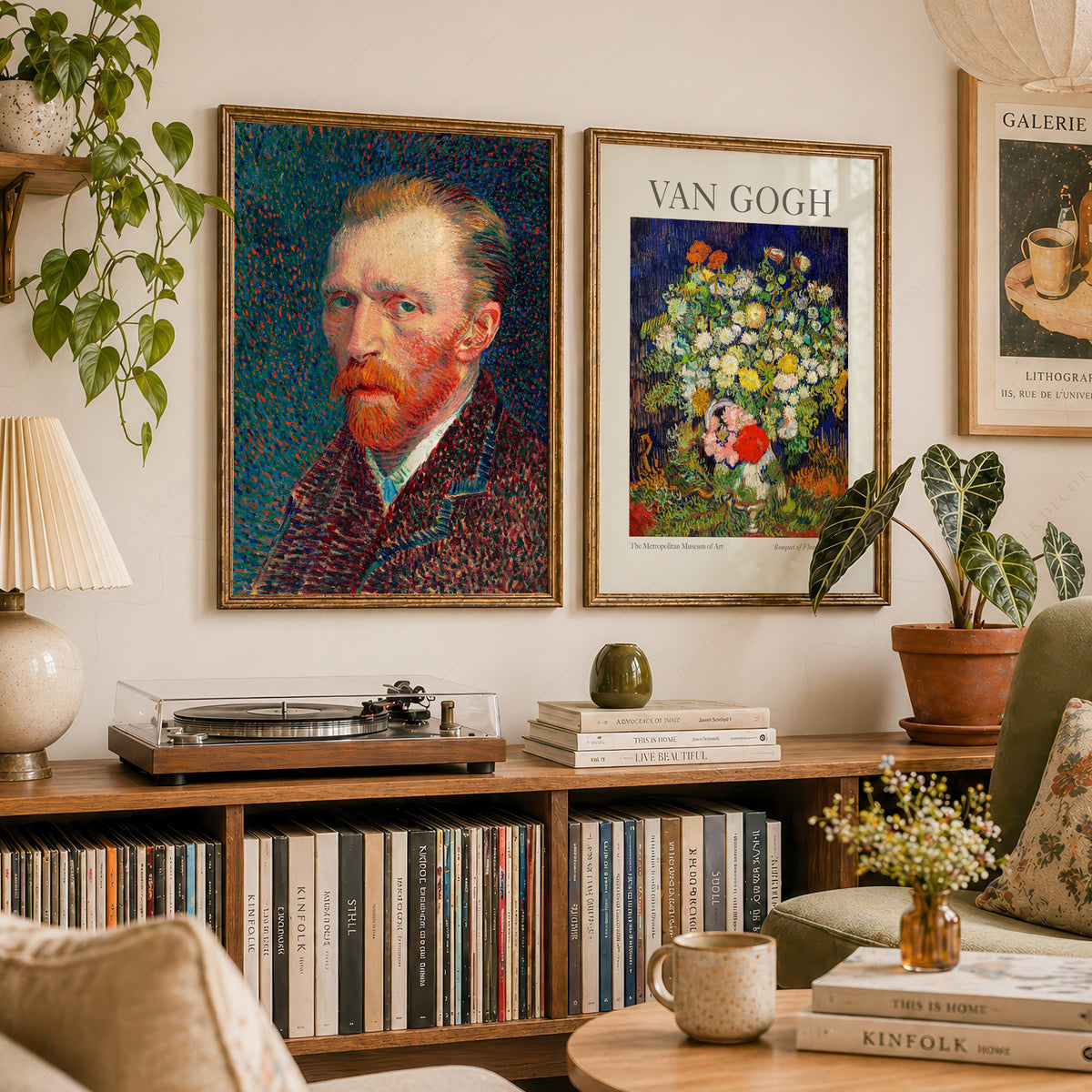 Van Gogh Print Set of 2 – Self-Portrait & Bouquet of Flowers Wall Art — artwork preview 23