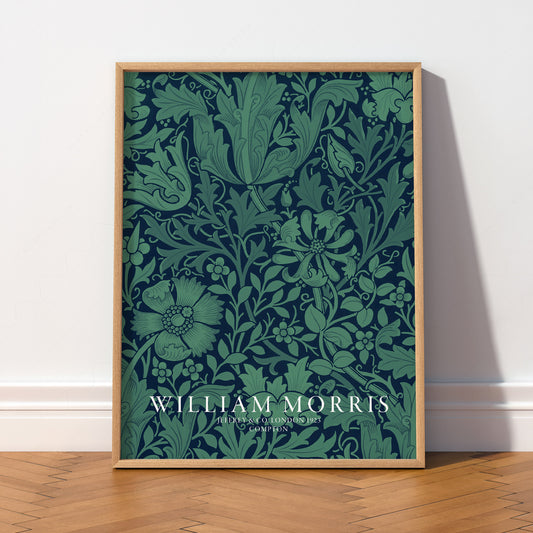 William Morris Compton Art Print – Emerald Green Botanical Wall Decor — artwork preview 2