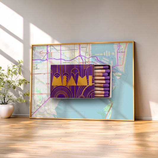 Miami Matchbox Art Print – Art Deco City Map Poster Wall Decor — artwork preview 2