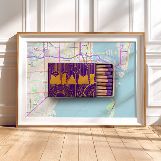 Miami Matchbox Art Print – Art Deco City Map Poster Wall Decor — artwork preview 5