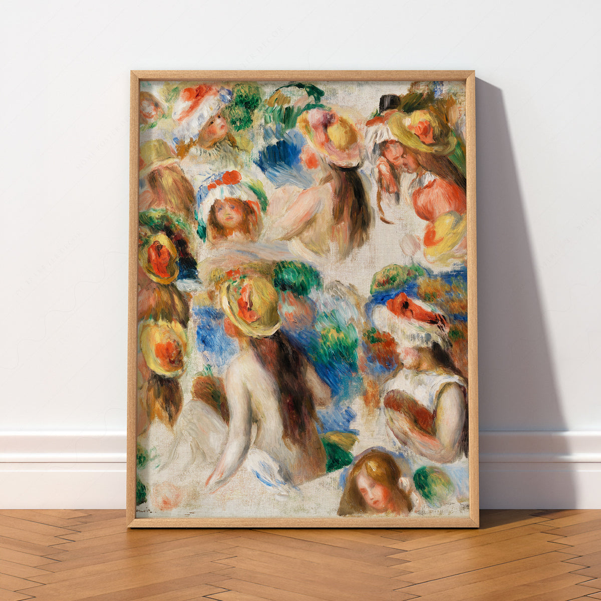 Pierre-Auguste Renoir Study of Heads Art Print — artwork preview 2