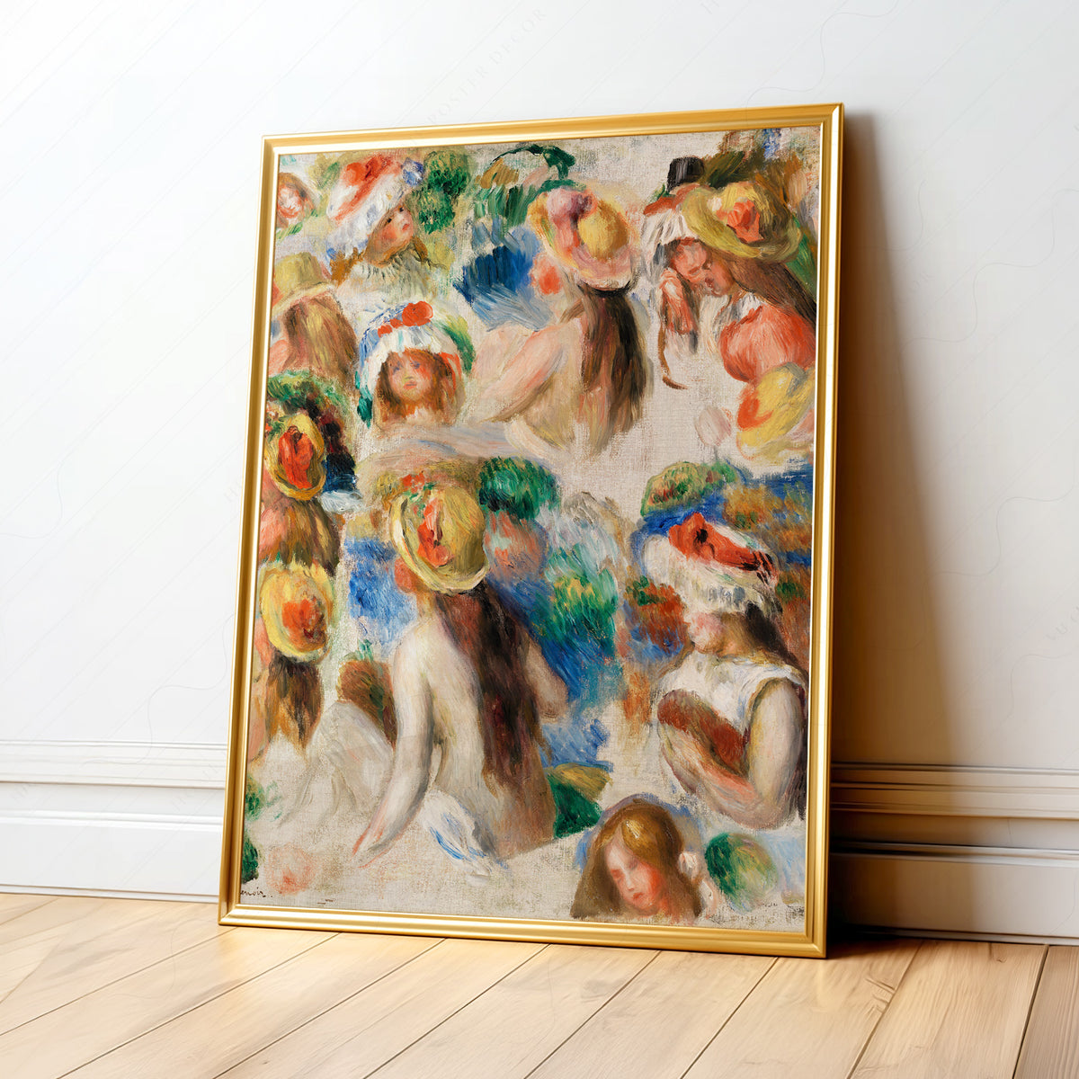 Pierre-Auguste Renoir Study of Heads Art Print — artwork preview 1