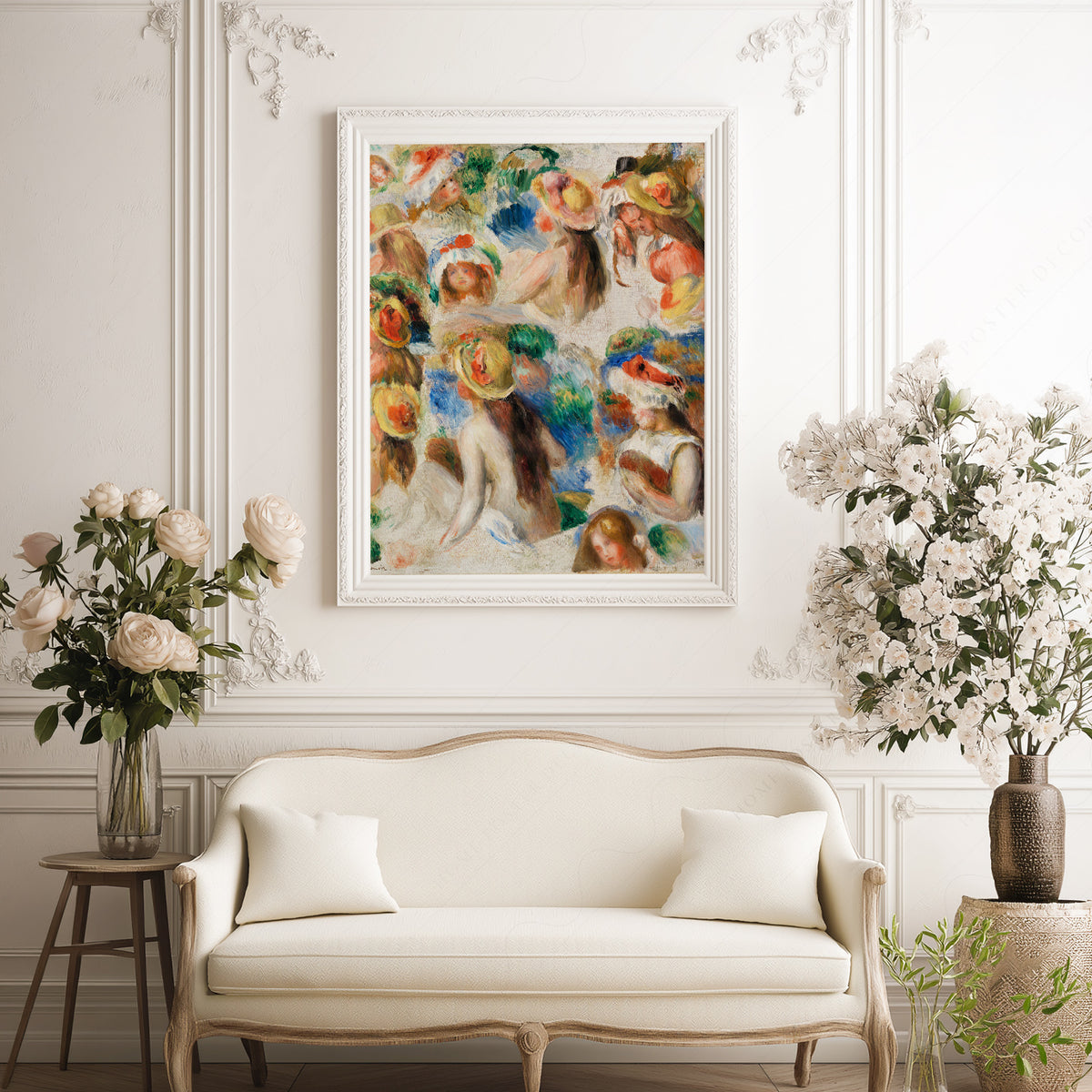 Pierre-Auguste Renoir Study of Heads Art Print — artwork preview 17