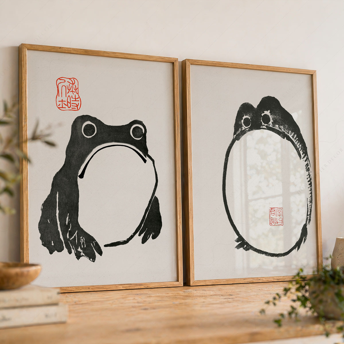 Matsumoto Hoji Japanese Frog Pair – Set of 2 Art Prints — artwork preview 8
