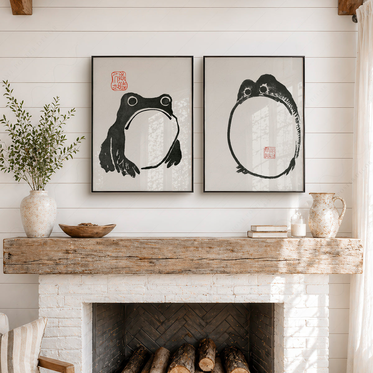 Matsumoto Hoji Japanese Frog Pair – Set of 2 Art Prints — artwork preview 6