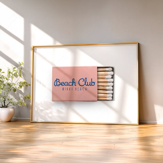 Nikki Beach Club Matchbox Print – Vintage Beach Club Wall Art Poster — artwork preview 2