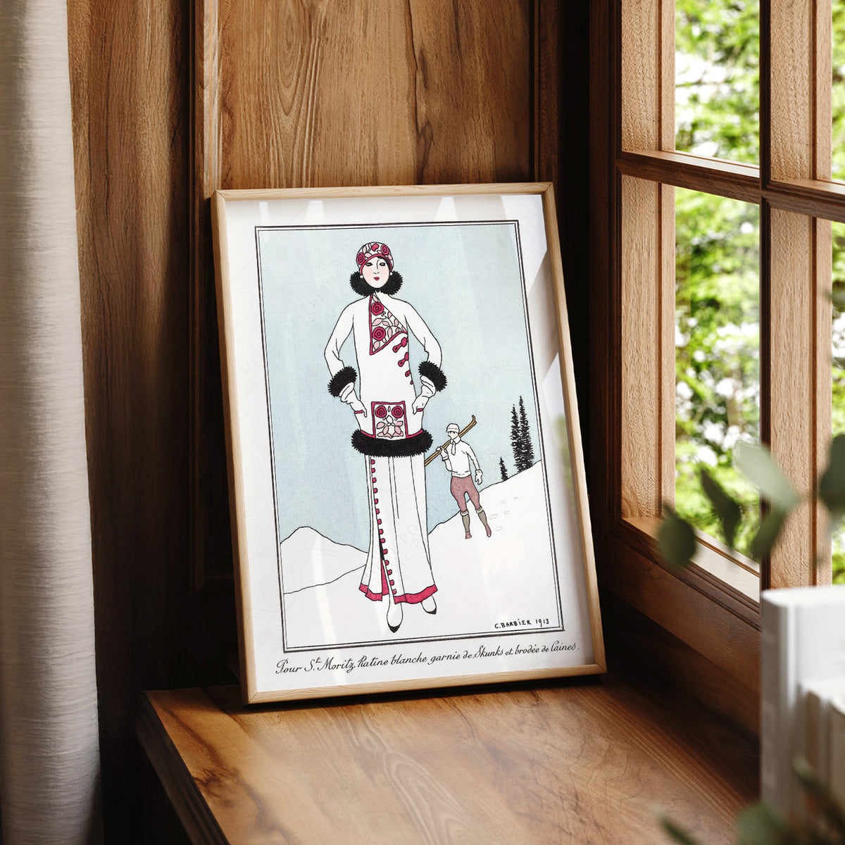 Winter Fashion Illustration Print – Vintage Snow Scene Wall Art – 19-03 — artwork preview 7