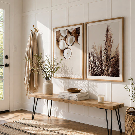 Tropical Coconut & Palm Leaf Print Set – Boho Coastal Wall Art Decor – 00-04 — artwork preview 5