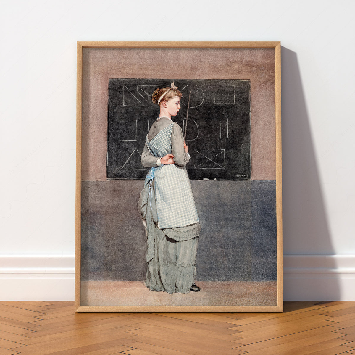 Winslow Homer Woman at a Blackboard Art Print — artwork preview 2