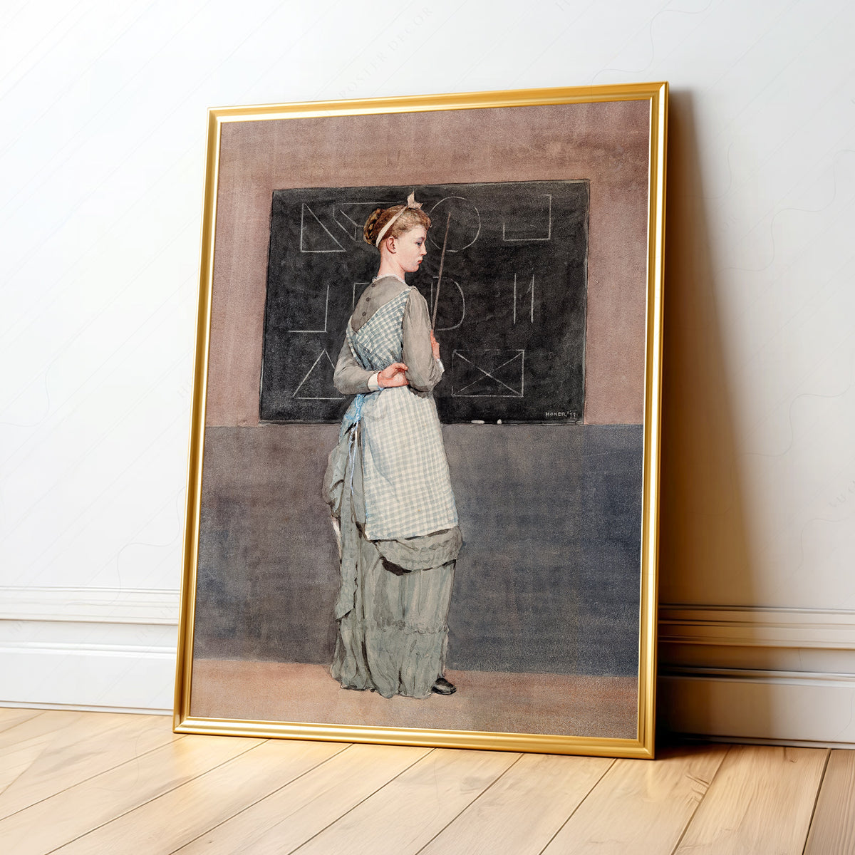 Winslow Homer Woman at a Blackboard Art Print — artwork preview 1