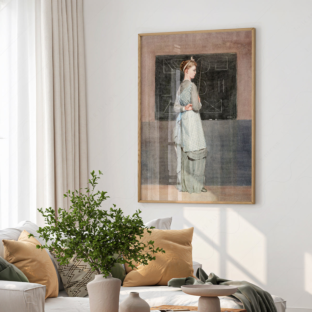 Winslow Homer Woman at a Blackboard Art Print — artwork preview 6