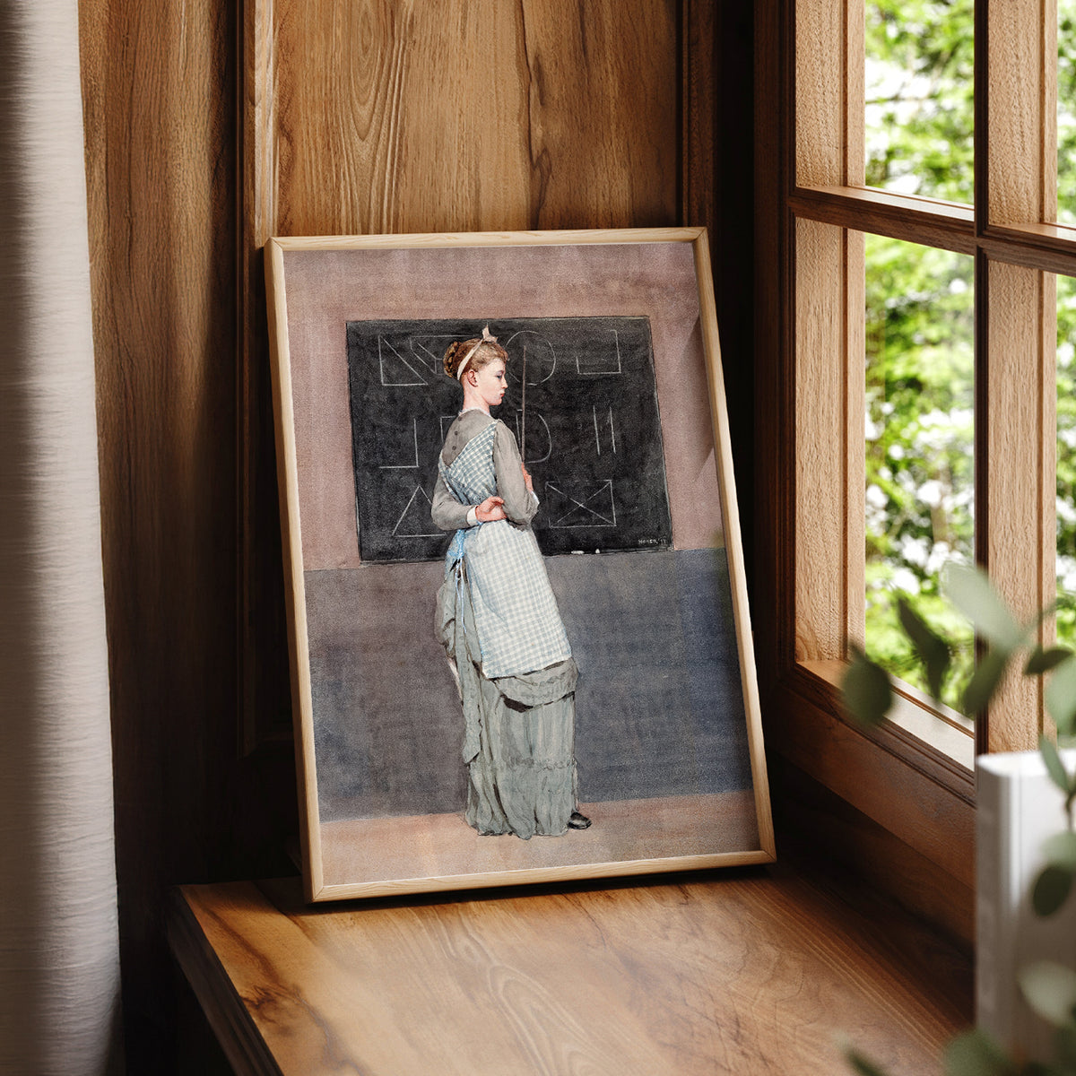 Winslow Homer Woman at a Blackboard Art Print — artwork preview 7