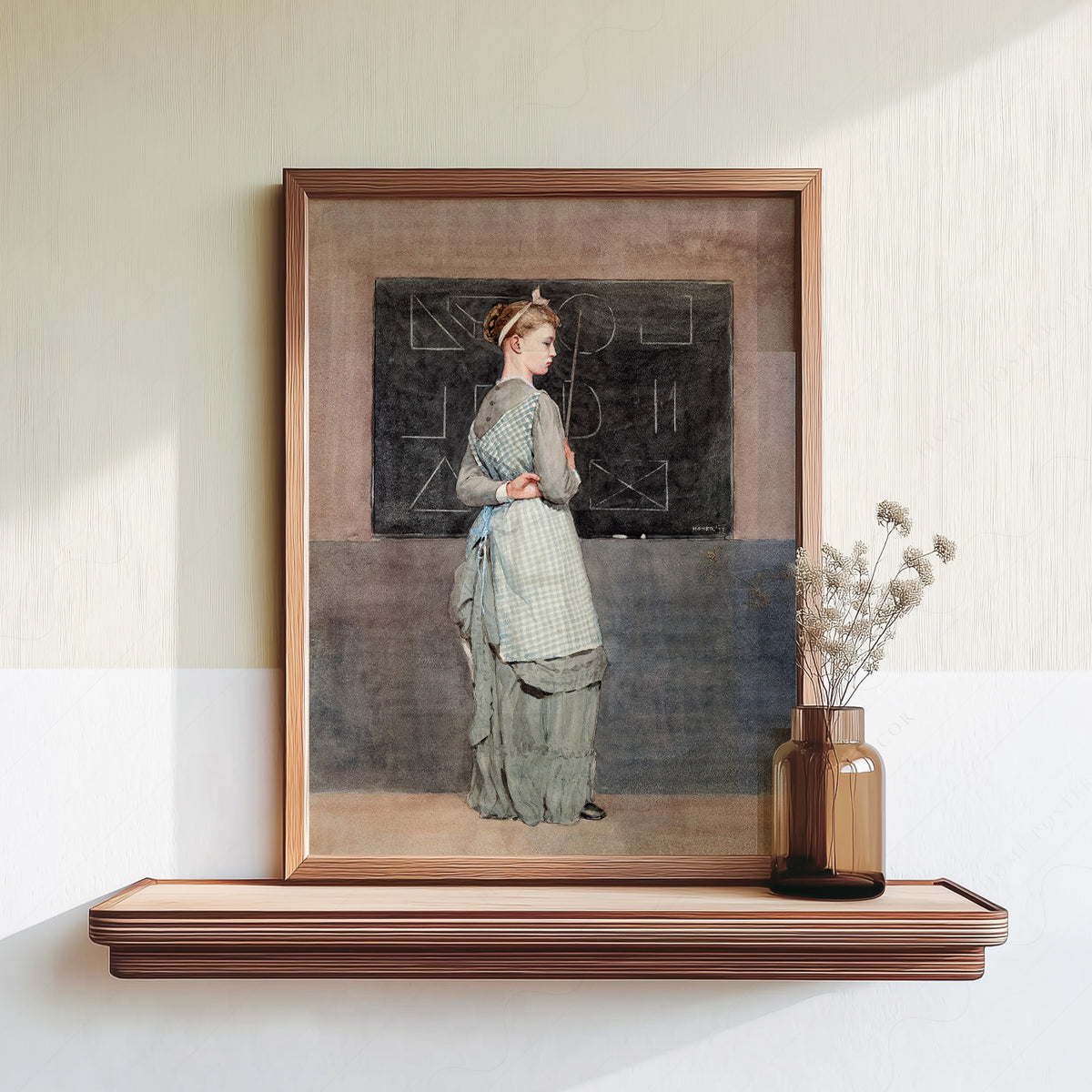 Winslow Homer Woman at a Blackboard Art Print — artwork preview 18