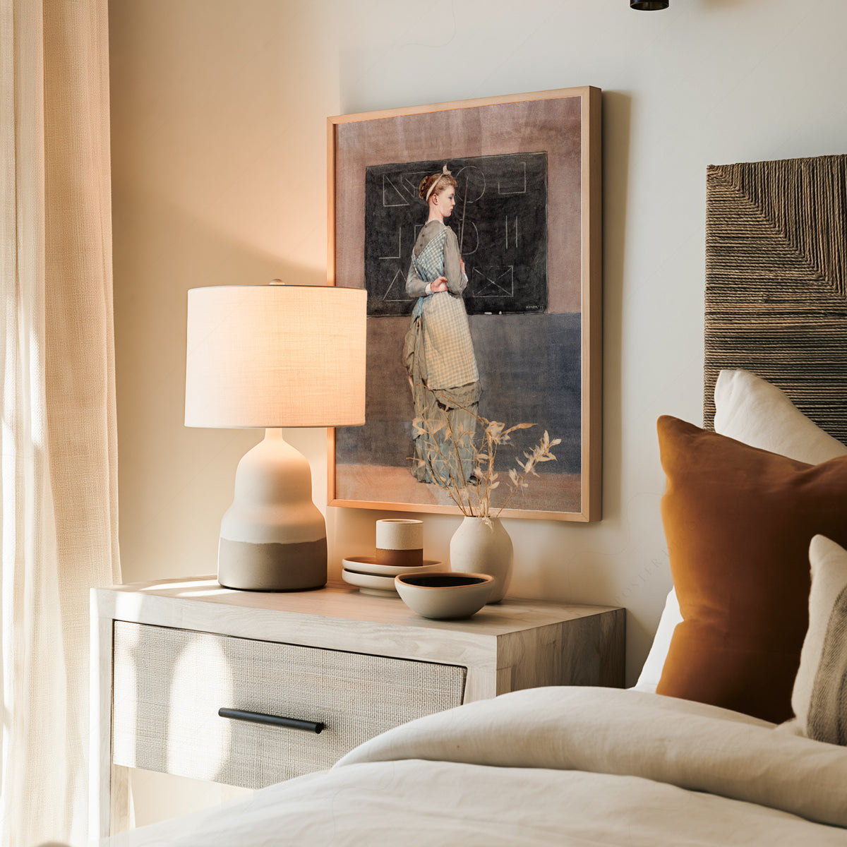 Winslow Homer Woman at a Blackboard Art Print — artwork preview 19