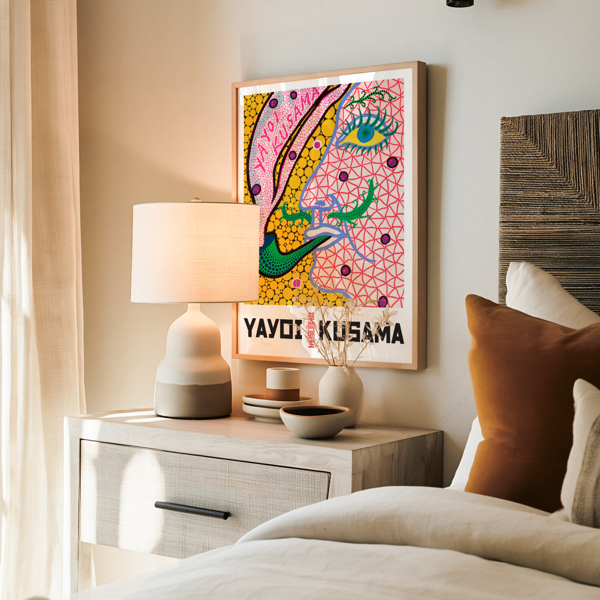 Yayoi Kusama Colourful Abstract Face Art Print — artwork preview 19
