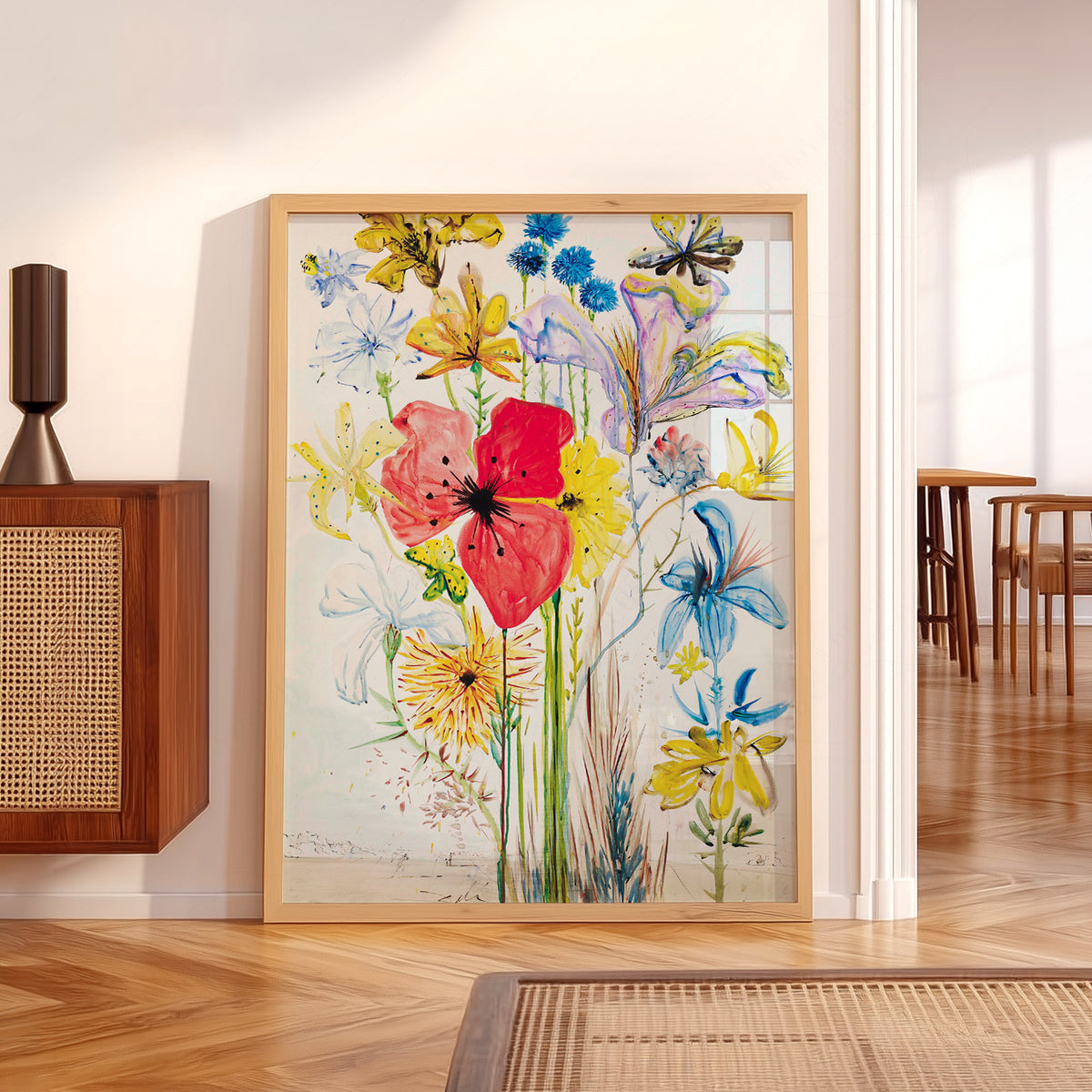 Salvador Dali Colourful Flowers in a Vase Art Print — artwork preview 5