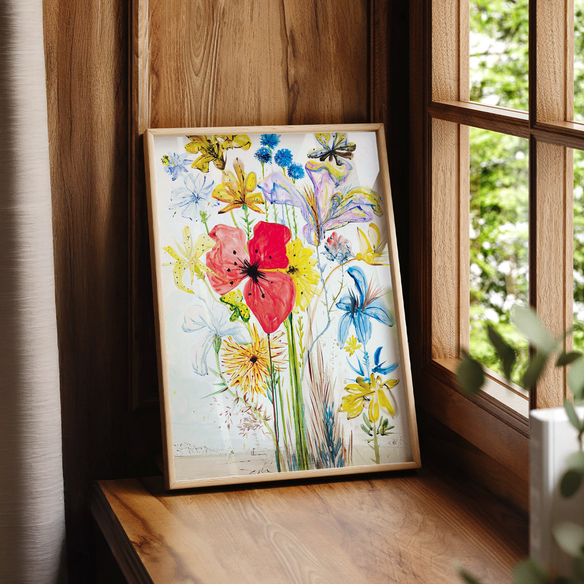 Salvador Dali Colourful Flowers in a Vase Art Print — artwork preview 7