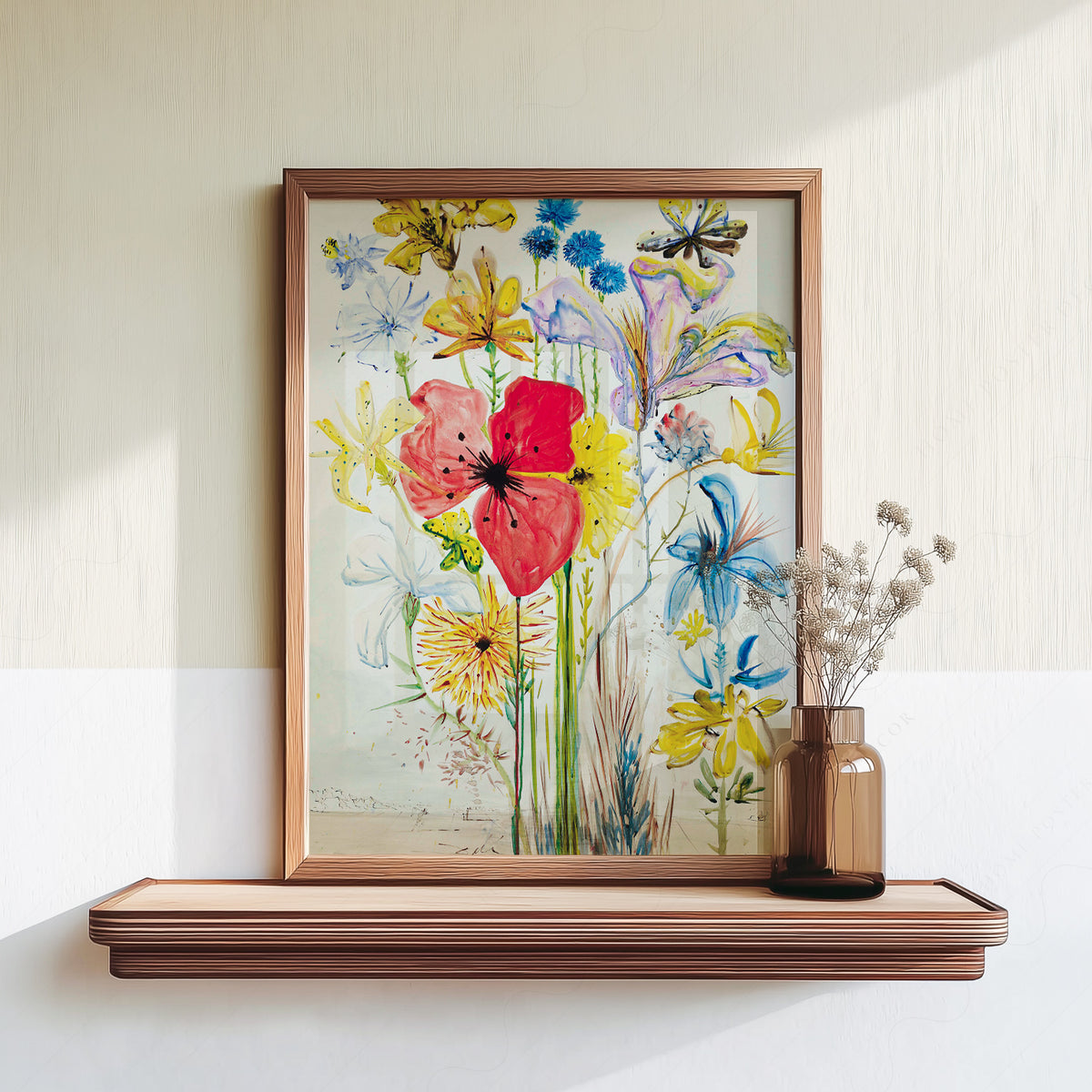 Salvador Dali Colourful Flowers in a Vase Art Print — artwork preview 18