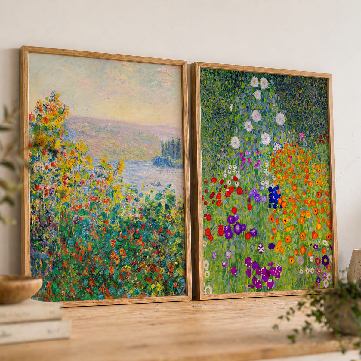 Monet and Klimt Floral Landscape Pair – Set of 2 Art Prints — artwork preview 8