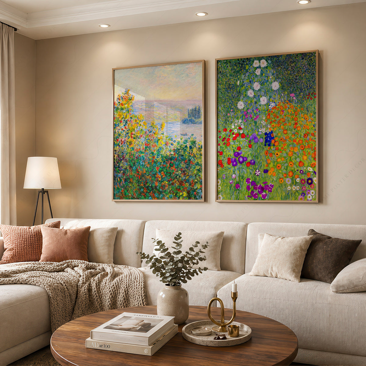 Monet and Klimt Floral Landscape Pair – Set of 2 Art Prints — artwork preview 12