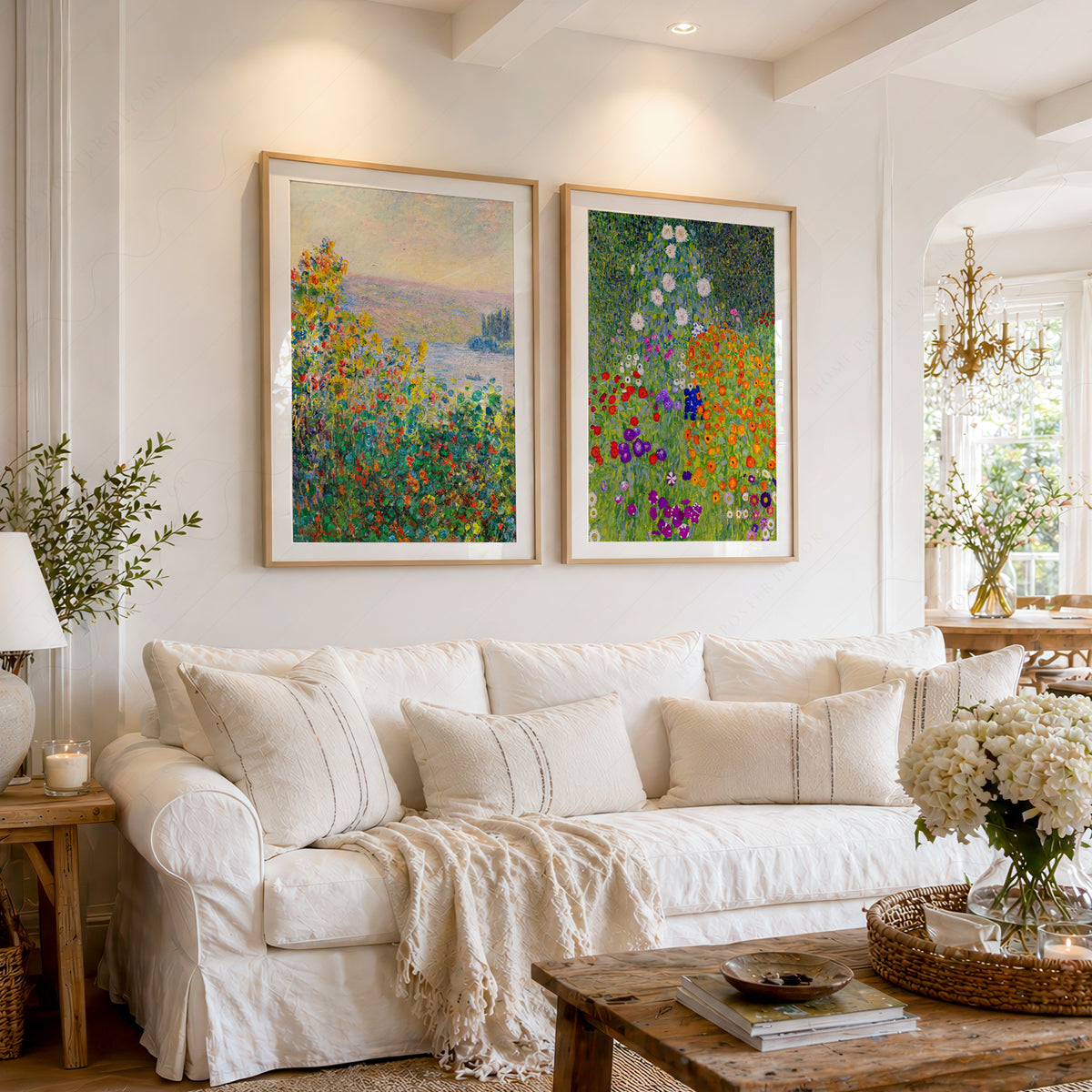 Monet and Klimt Floral Landscape Pair – Set of 2 Art Prints — artwork preview 1