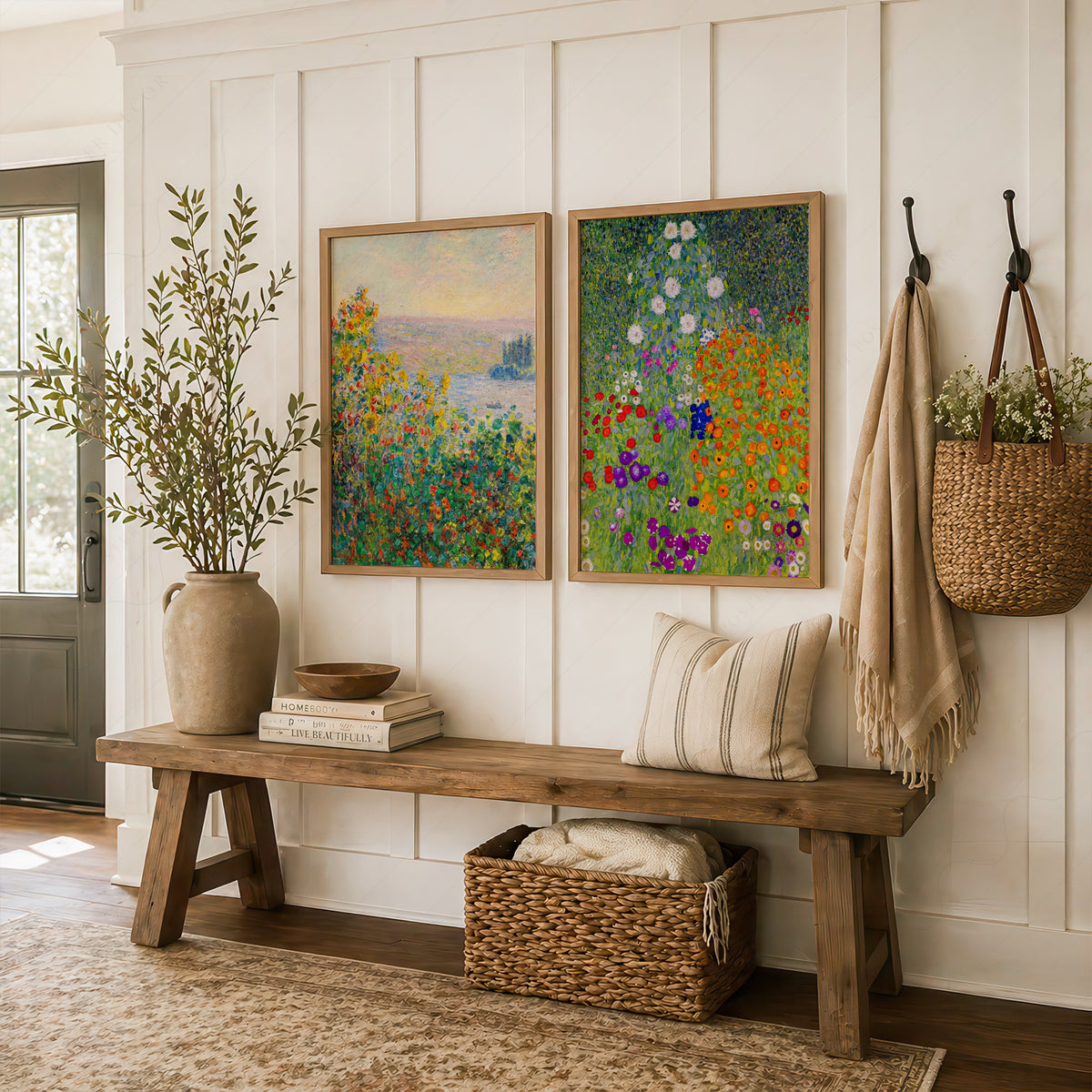 Monet and Klimt Floral Landscape Pair – Set of 2 Art Prints — artwork preview 16