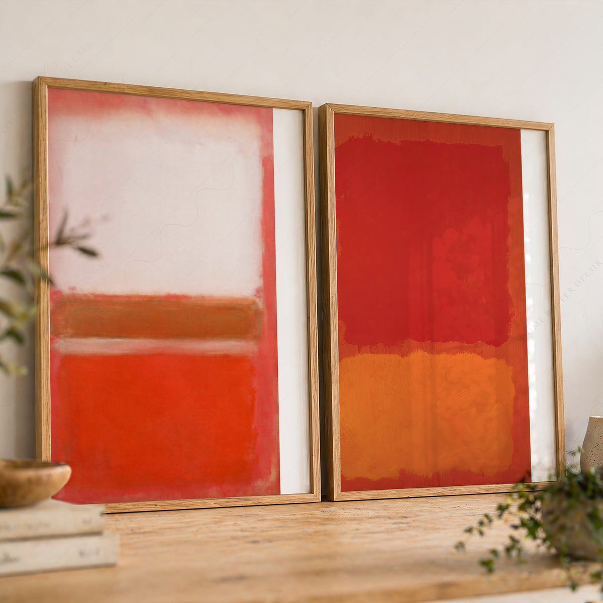 Mark Rothko Warm Red Colour-Block Pair – Set of 2 Art Prints — artwork preview 8