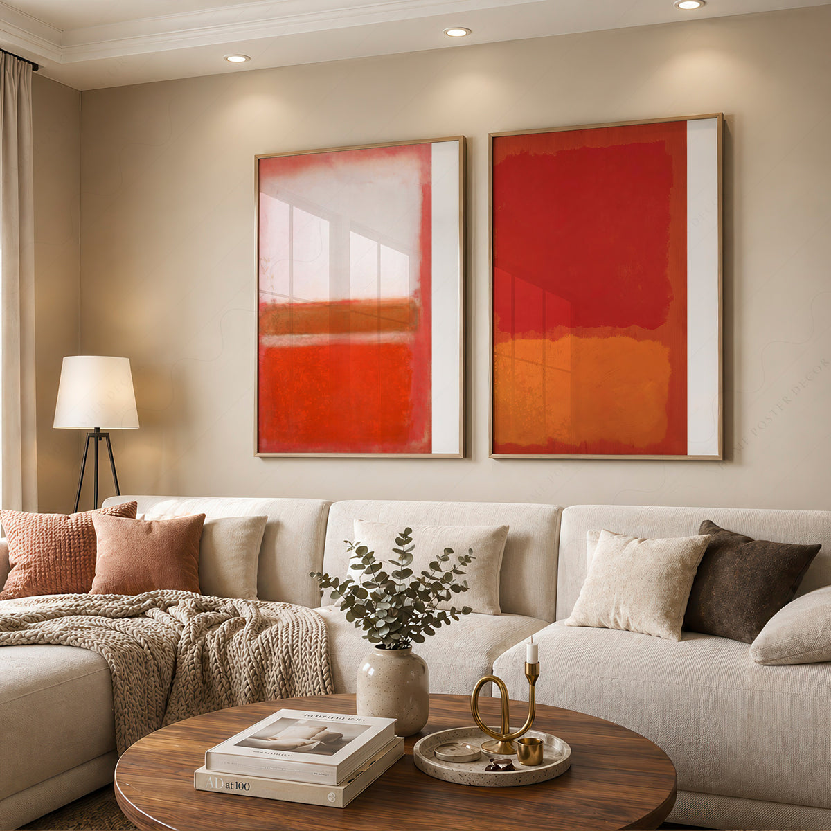 Mark Rothko Warm Red Colour-Block Pair – Set of 2 Art Prints — artwork preview 12