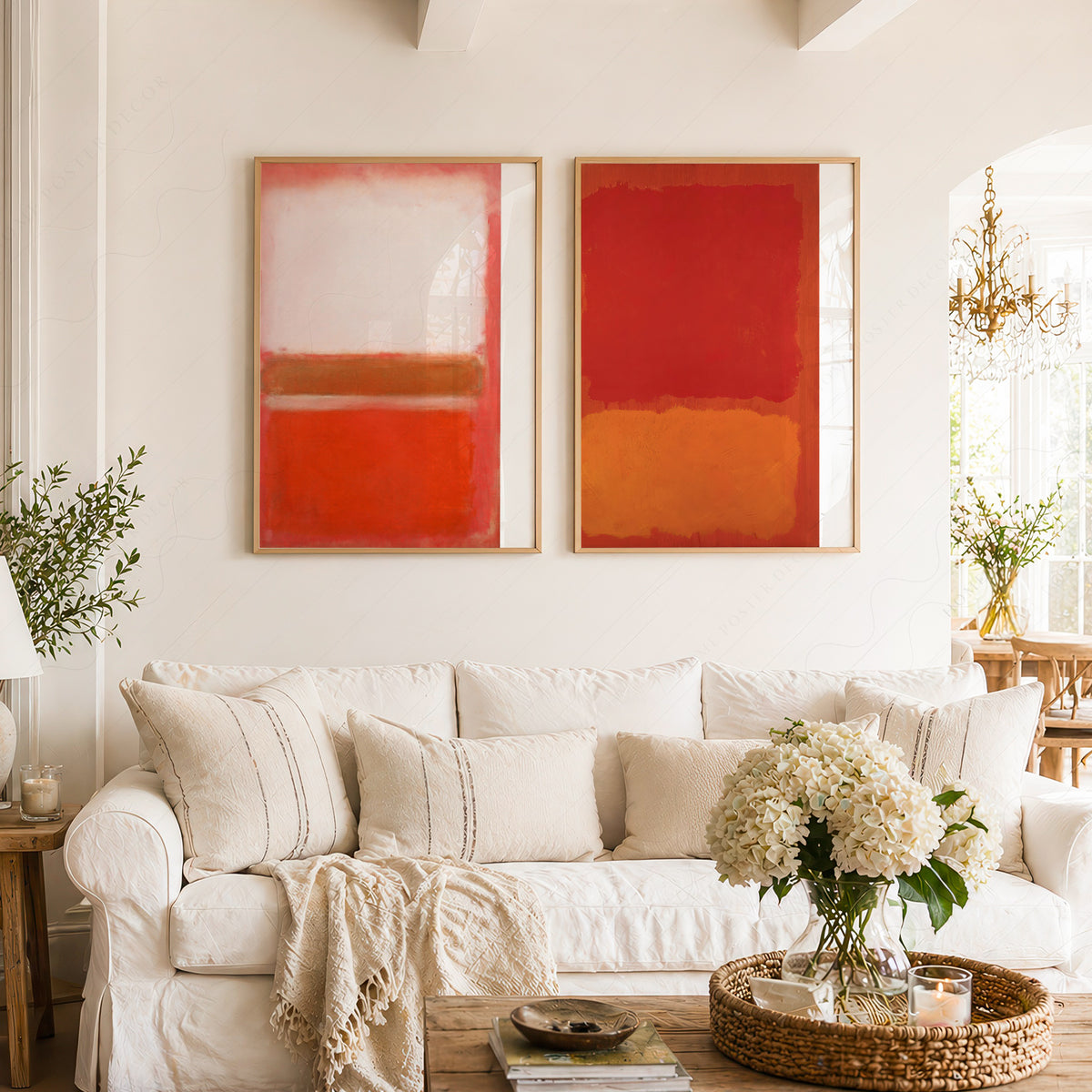 Mark Rothko Warm Red Colour-Block Pair – Set of 2 Art Prints — artwork preview 2