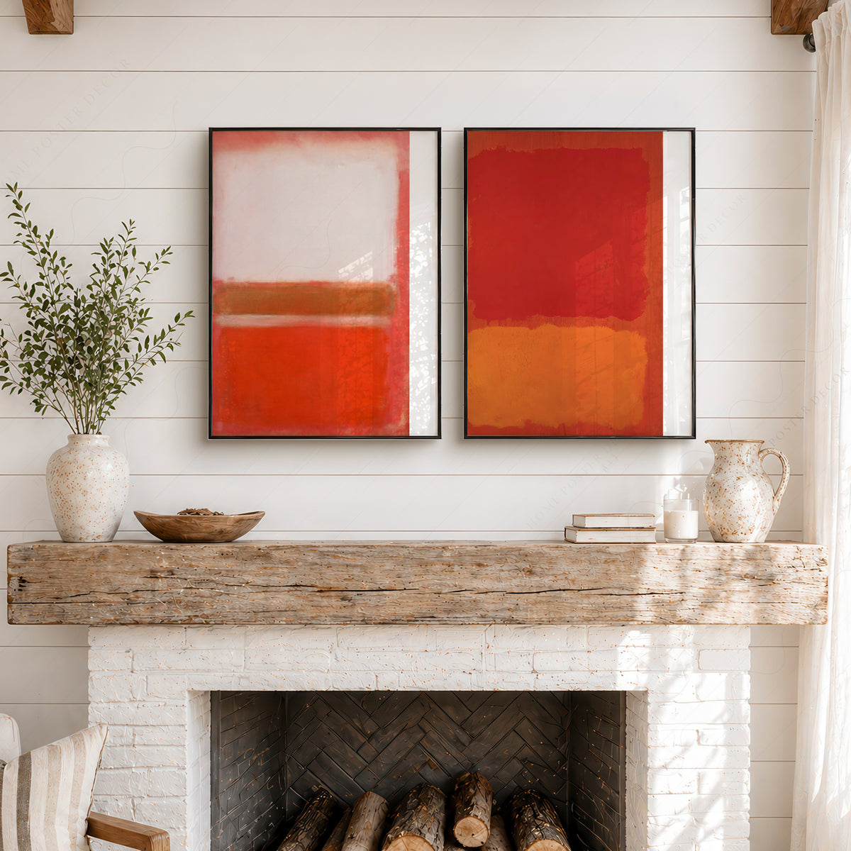 Mark Rothko Warm Red Colour-Block Pair – Set of 2 Art Prints — artwork preview 6