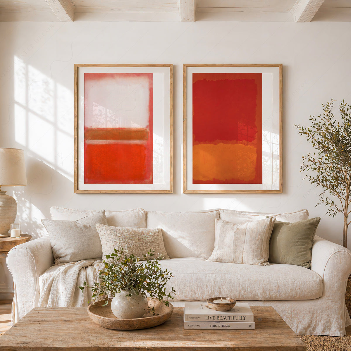 Mark Rothko Warm Red Colour-Block Pair – Set of 2 Art Prints — artwork preview 11