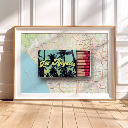 Los Angeles Matchbox Print – Vintage California Map Wall Art Poster — artwork preview 5