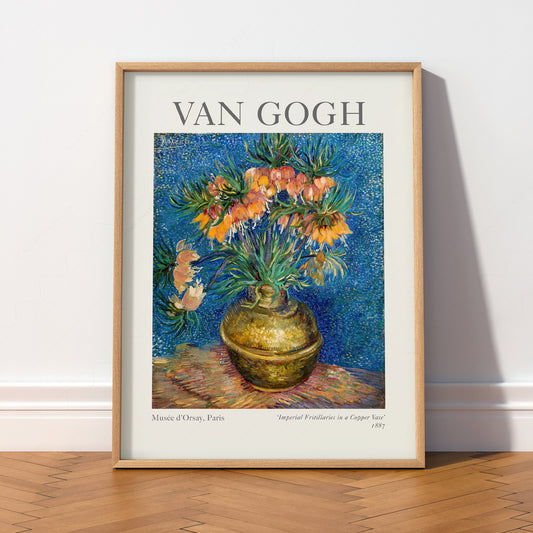 Van Gogh Imperial Fritillaries in a Copper Vase Print – Floral Wall Art — artwork preview 2