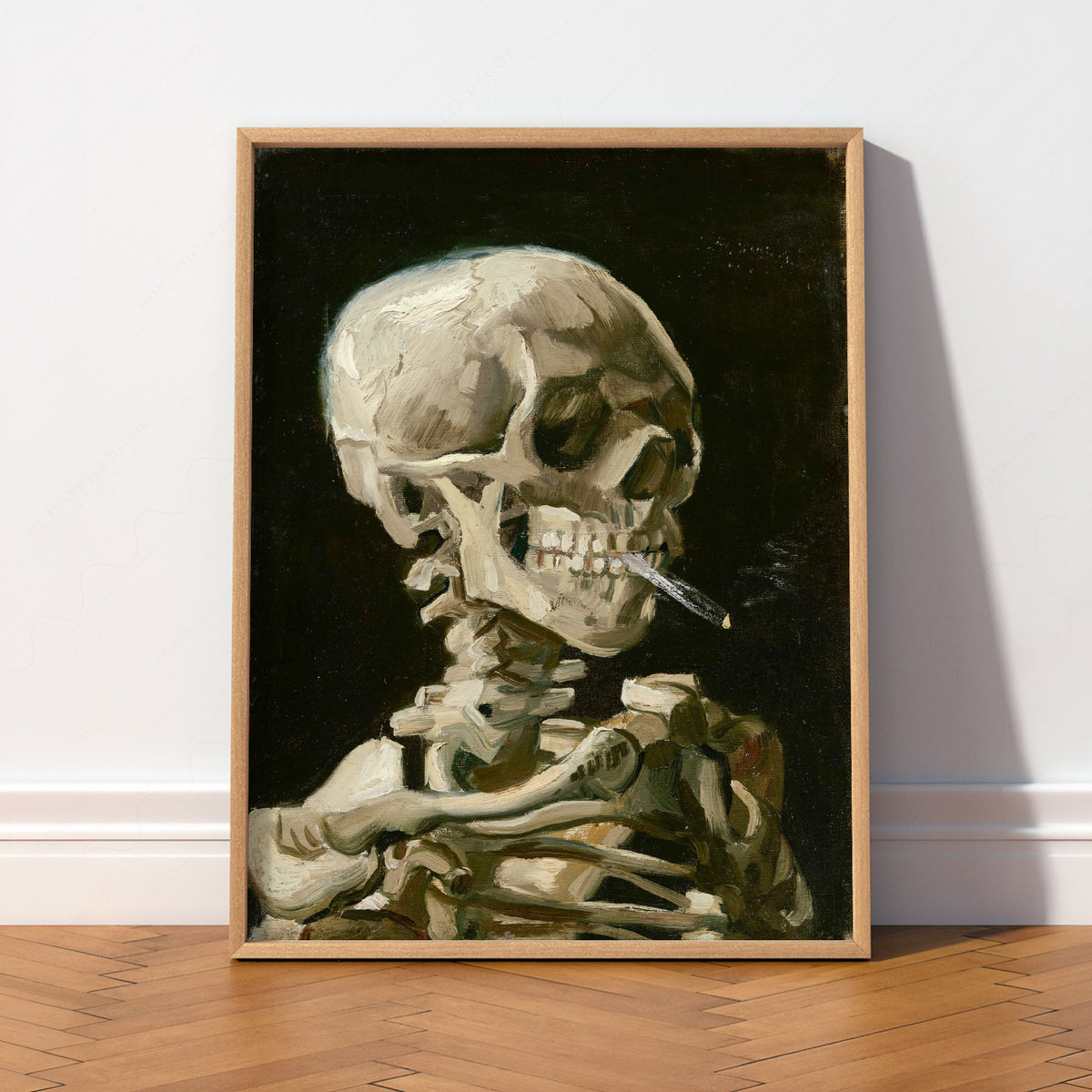 Vincent van Gogh Skeleton with a Burning Cigarette Art Print — artwork preview 2