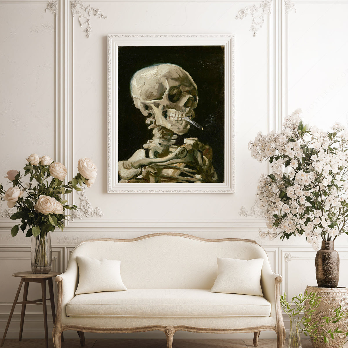 Vincent van Gogh Skeleton with a Burning Cigarette Art Print — artwork preview 17