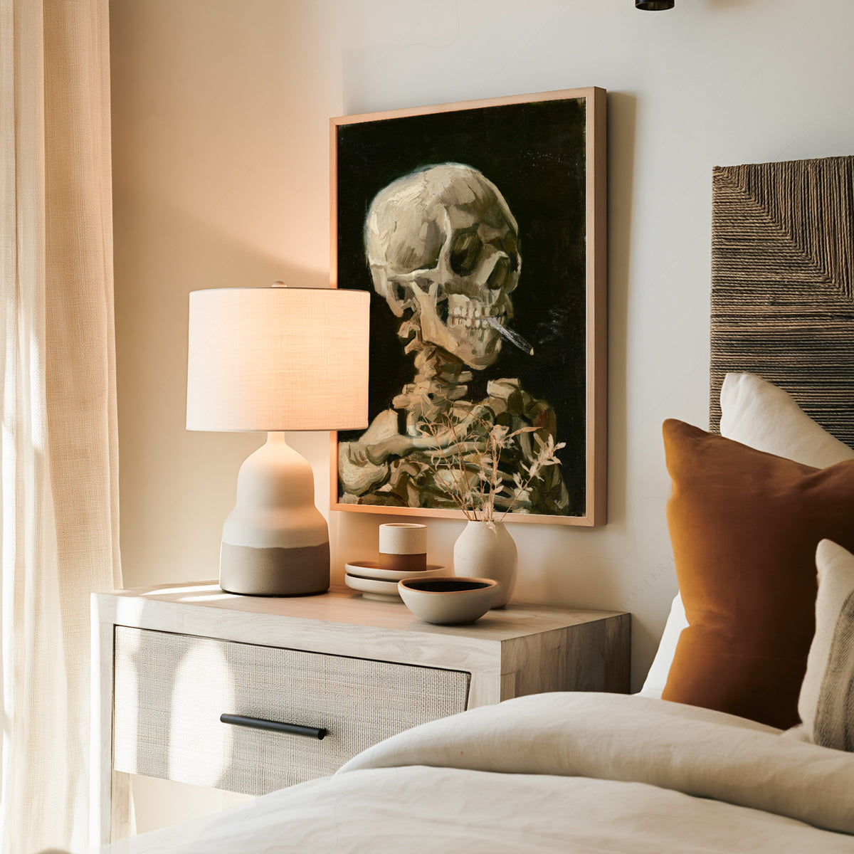 Vincent van Gogh Skeleton with a Burning Cigarette Art Print — artwork preview 19